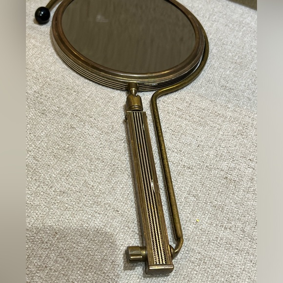 Vintage 1950s Mid Century Brass Adjustable Table Mirror - Picture 4 of 10